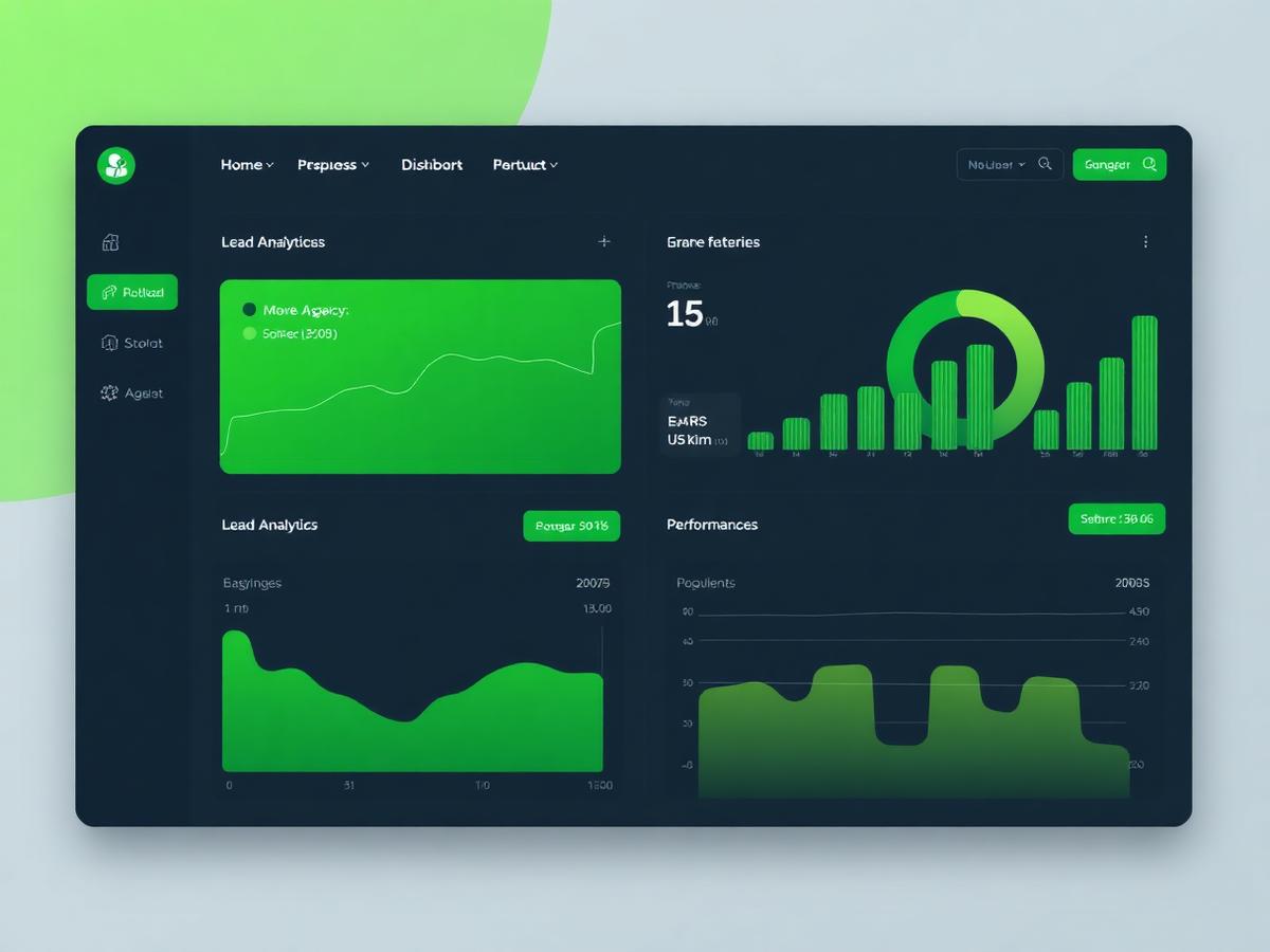 HomeHug agency dashboard showing lead volume and performance charts